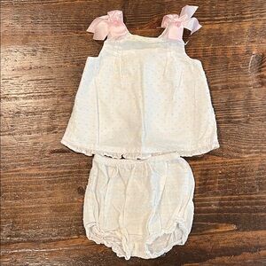 Janie and Jack White and Pink dress Set